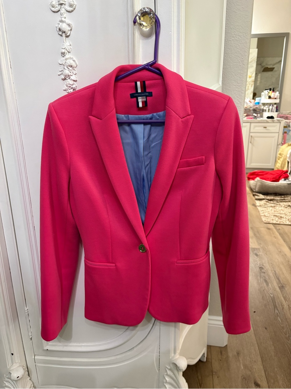 Tommy Hilfiger Bright Pink Women's Single-Button Blazer